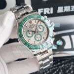 Swiss 7750 Rolex Daytona Watch The Ultimate Chronograph SS Grey Dial Green Ceramic Bezel